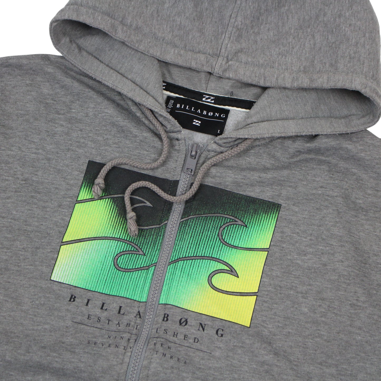 00s Billabong Grey Full Zip Hoodie (L)