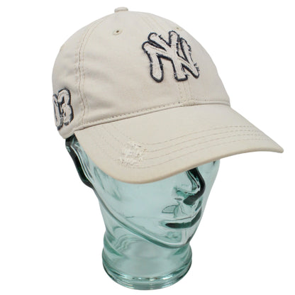 00s New York Yankess Cream Embroidered Baseball Cap