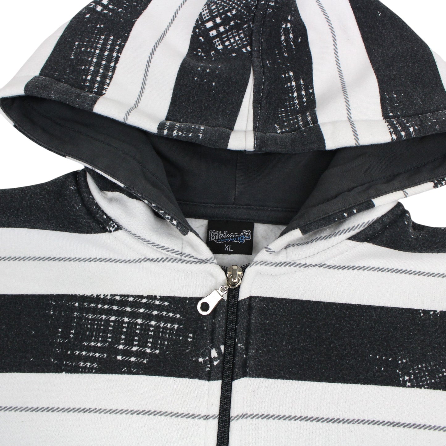 00s Billabong Black/White Full Zip Hoodie (XL)