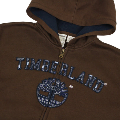 Timberland Brown Embroidered Full Zip Hoodie (XS)