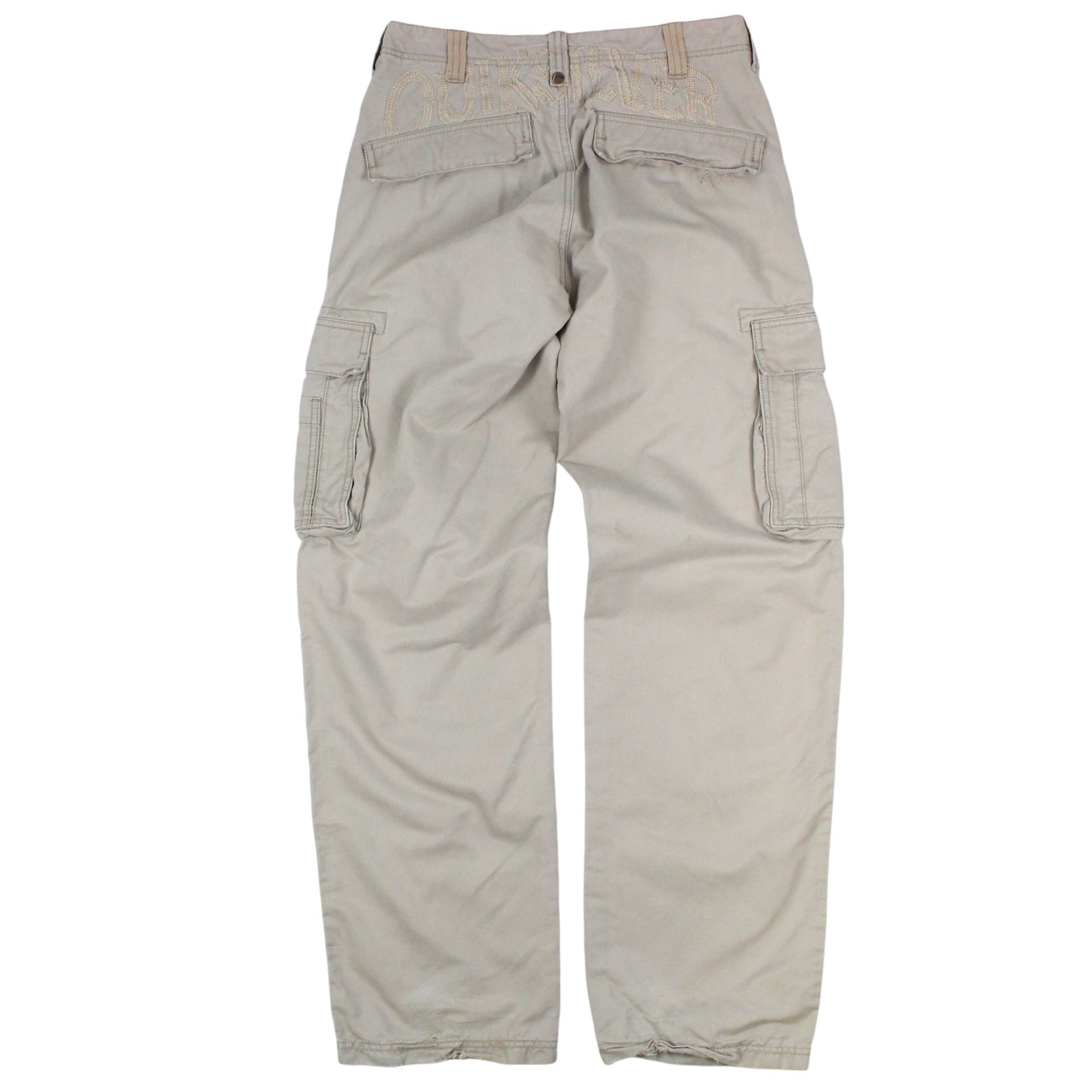 00s Quilsilver Cream Embroidered Baggy Cargo Trousers (W30" X L33")