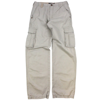 00s Quilsilver Cream Embroidered Baggy Cargo Trousers (W30" X L33")