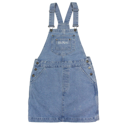 90s Kickers Denim Dungaree Dress (UK 12)