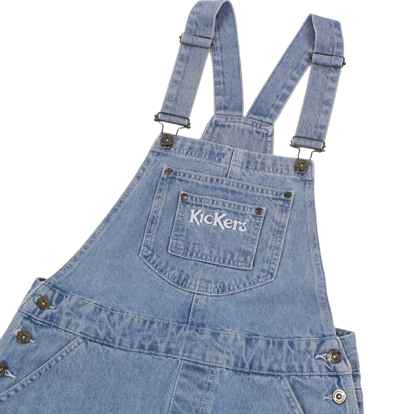 90s Kickers Denim Dungaree Dress (UK 12)