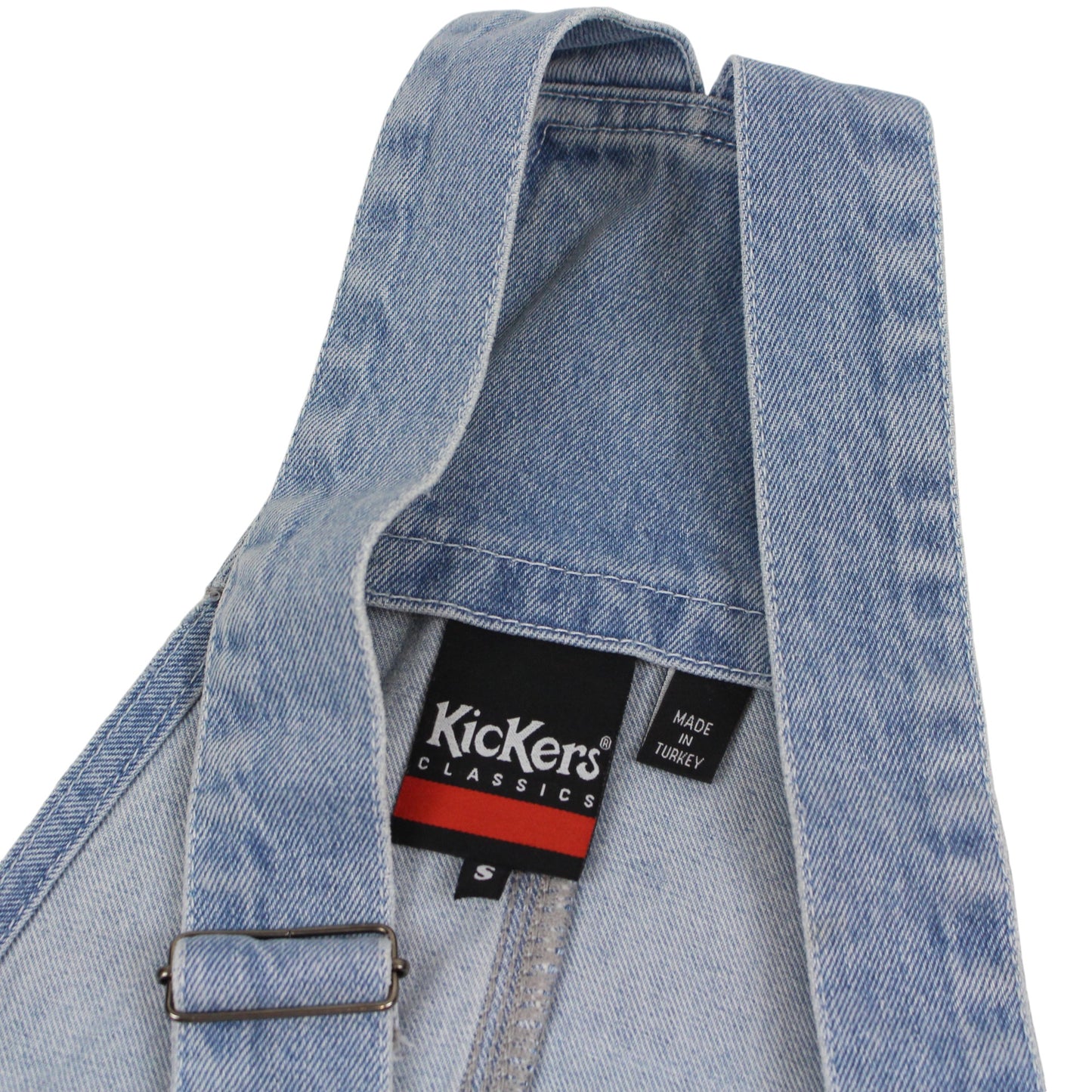 90s Kickers Denim Dungaree Dress (UK 12)