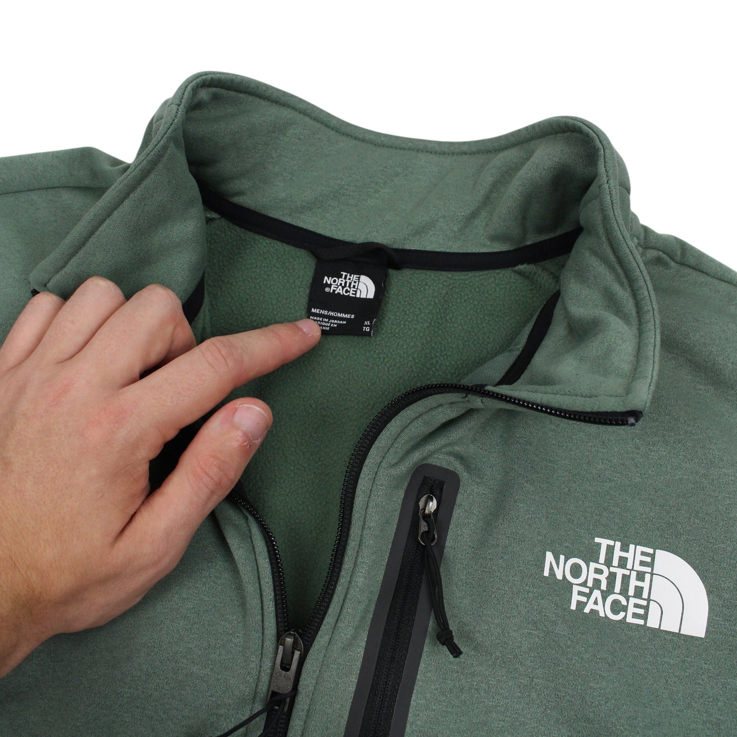 The North Face Green Fleece Lined 1/4 Zip (L)