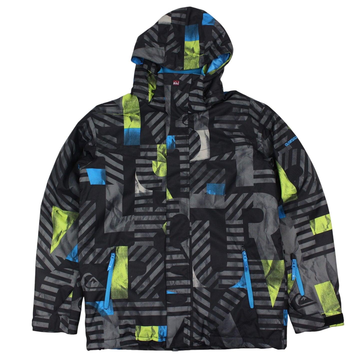 00s Quiksilver Black Patterned Ski Jacket (S)