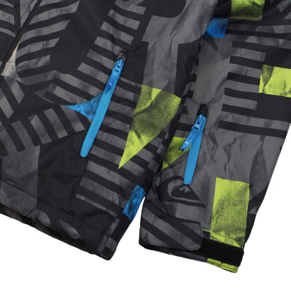 00s Quiksilver Black Patterned Ski Jacket (S)