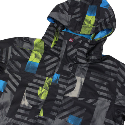 00s Quiksilver Black Patterned Ski Jacket (S)