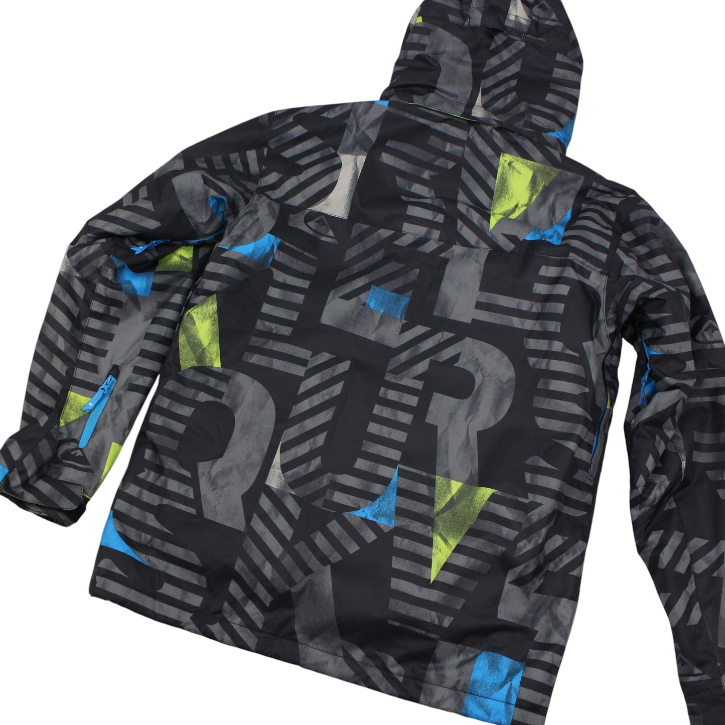 00s Quiksilver Black Patterned Ski Jacket (S)