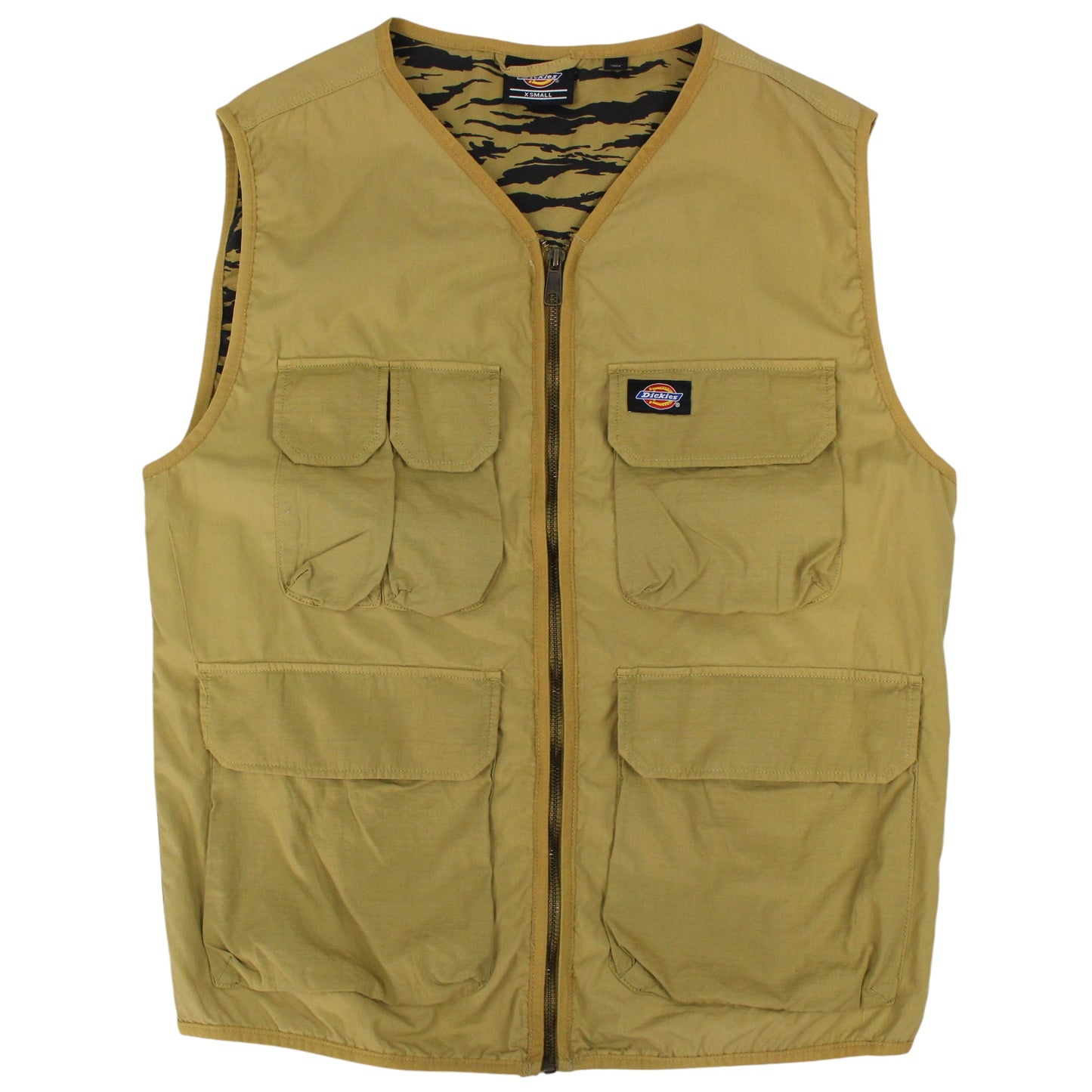 Dickies Glyndon Beige Multi-Pocket Vest (S)