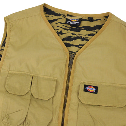 Dickies Glyndon Beige Multi-Pocket Vest (S)