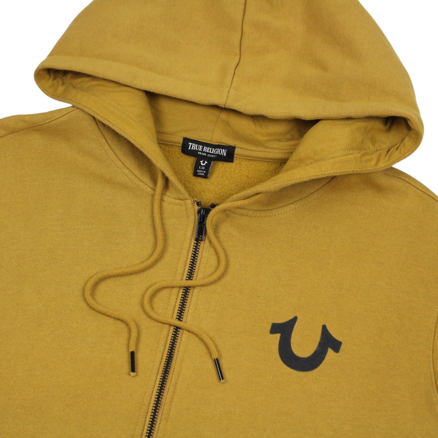 True Religion Mustard Yellow Full Zip Hoodie (L)