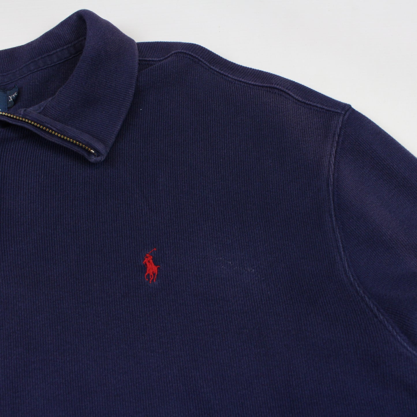 00 Polo Ralph Lauren navy 1/4 Zip Sweatshirt (XXL)