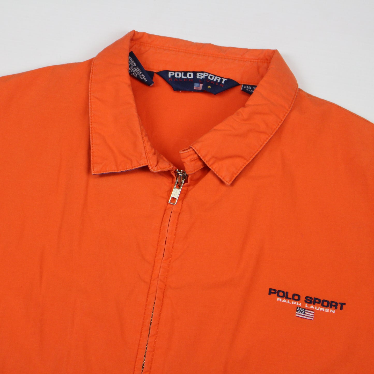 90s Polo Sport Orange Light Harrington Jacket (XXL)