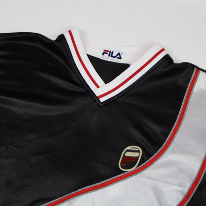 90s Fila Black Polyester T-Shirt (L)