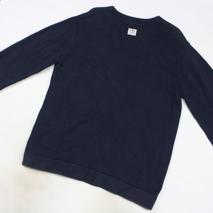 90s Tommy Hilfiger Navy Heavy Knitted Jumper (M)