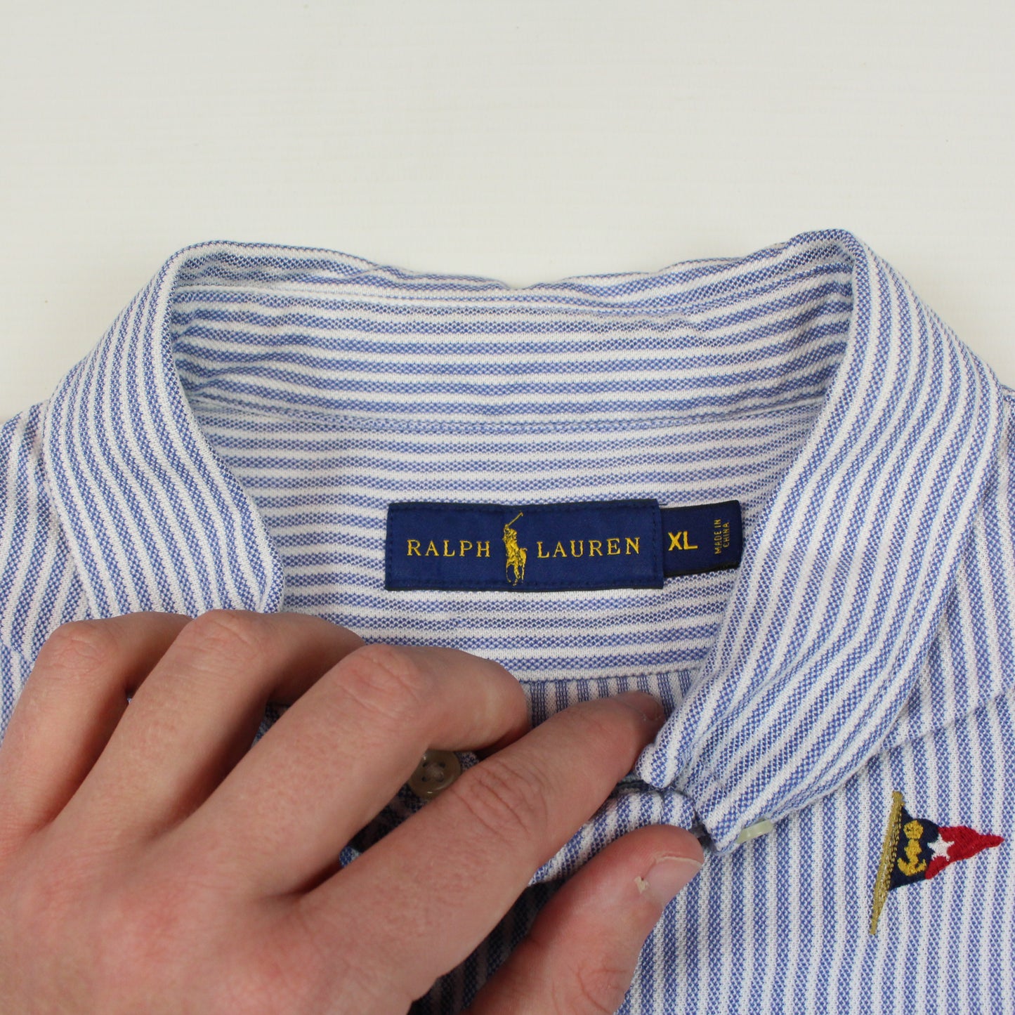 Polo Ralph Lauren Blue/White Shirt (XL)