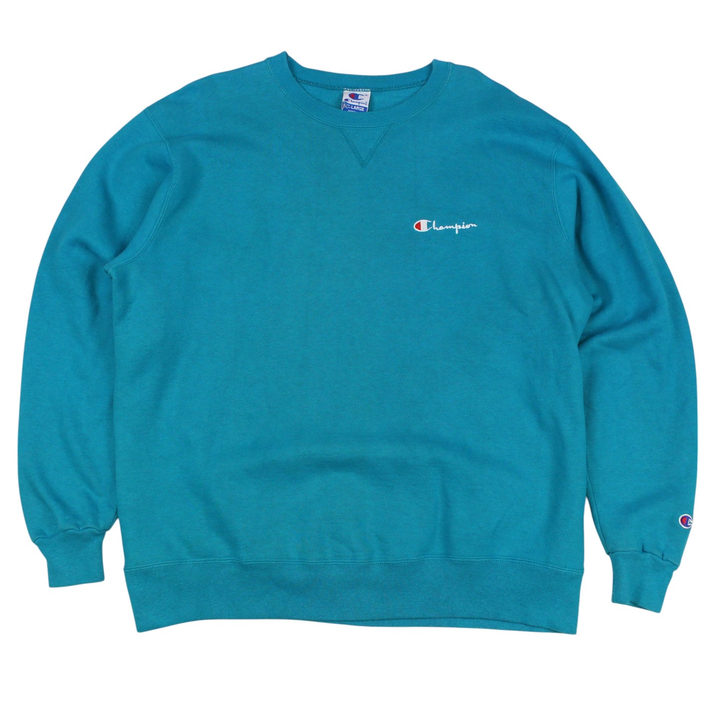 90s Champion Teal Embroidered Sweatshirt (XL)