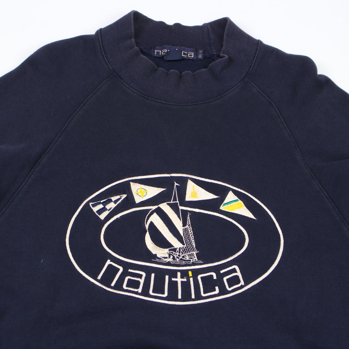 90s Nautica Navy Embroidered Sweatshirt (L)