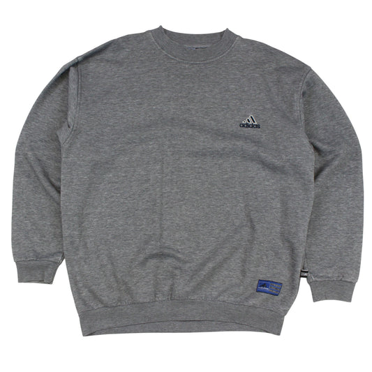 90s Adidas Grey Embroidered Sweatshirt (L)