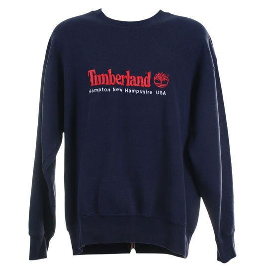 90s Timberland Navy Embroidered Sweatshirt (L)