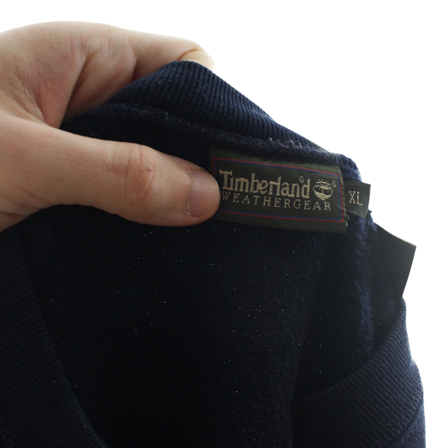 90s Timberland Navy Embroidered Sweatshirt (L)