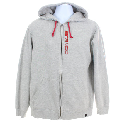 Animal Grey Embroidered Full Zip Hoodie (M)