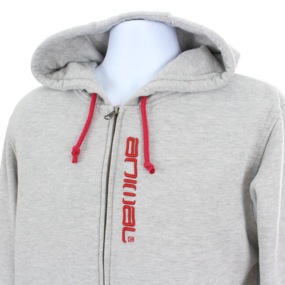 Animal Grey Embroidered Full Zip Hoodie (M)