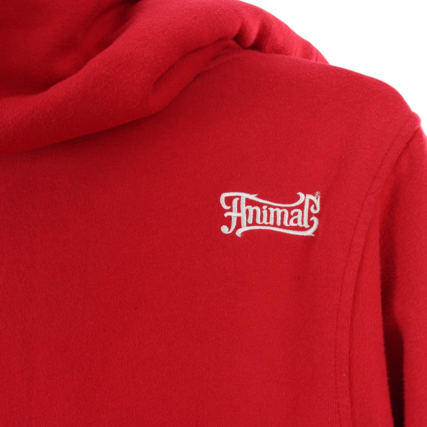 00s Animal Red Heavy Faux Fur Lined Hoodie (M)