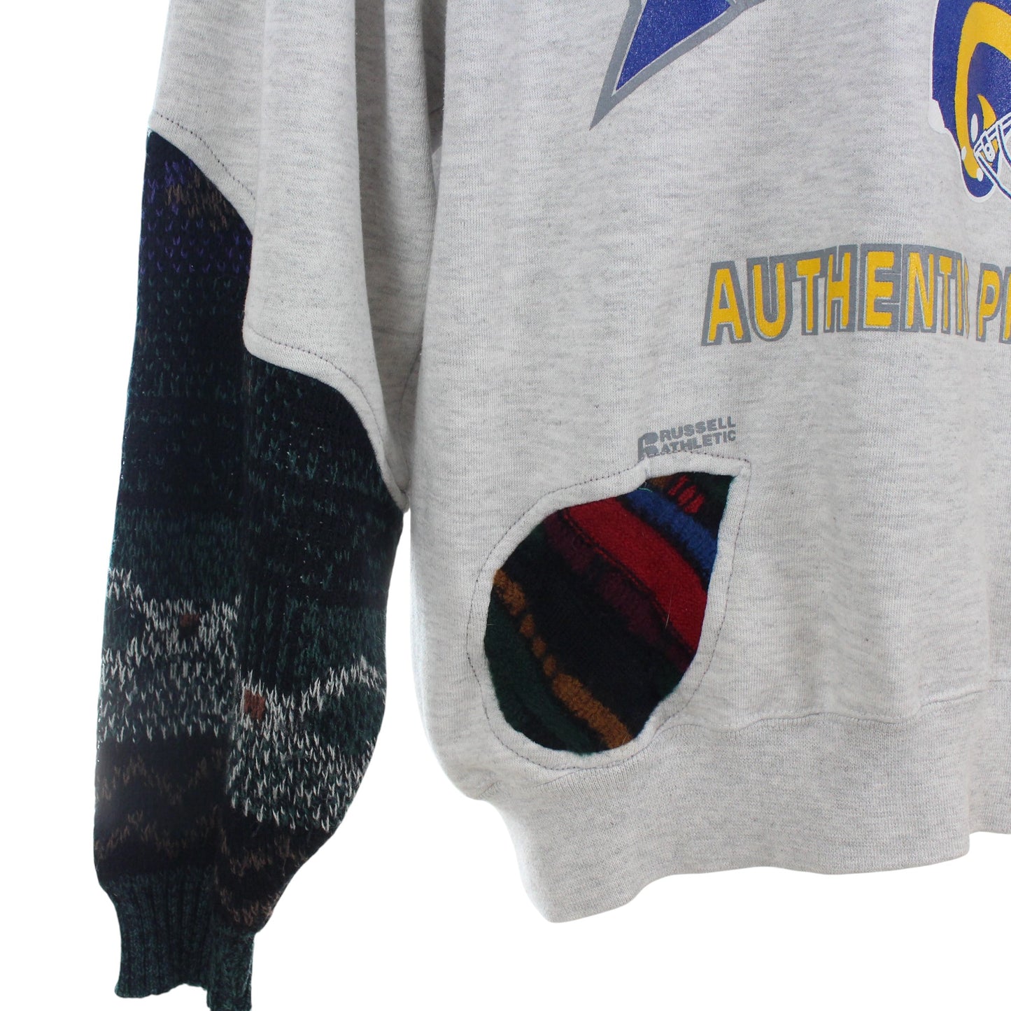 1995 Russel Athletics St. Louis Rams Reworked Grey Sweatshirt (S)