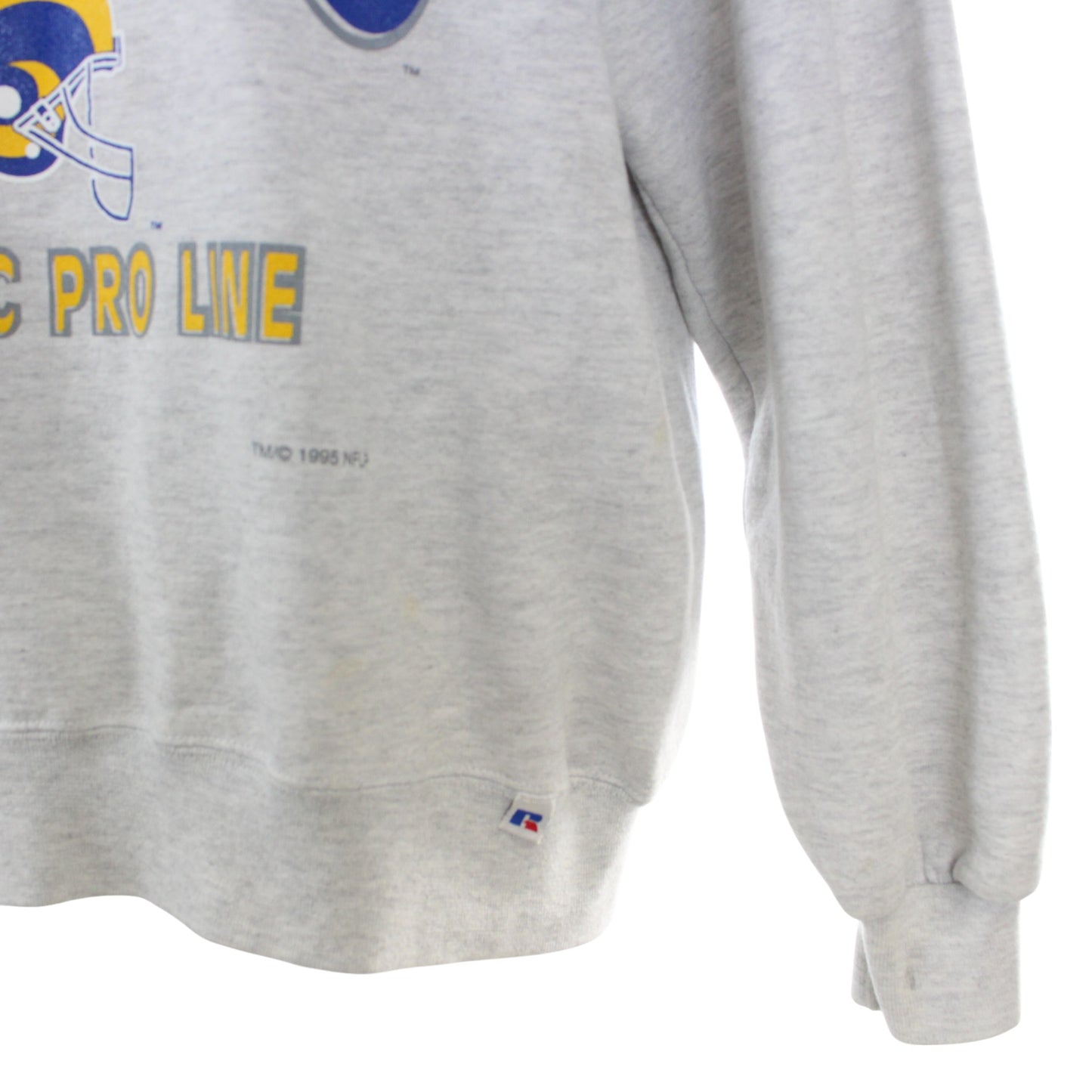 1995 Russel Athletics St. Louis Rams Reworked Grey Sweatshirt (S)