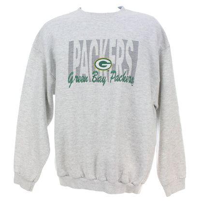 90s Green Bay Packers Grey Embroidered Sweatshirt (XL)