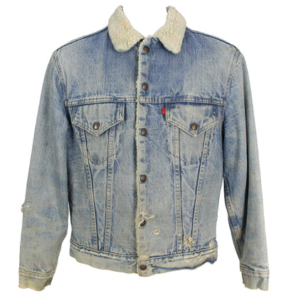 90s Levi's Blue Distressed Denim Jacket (XS)