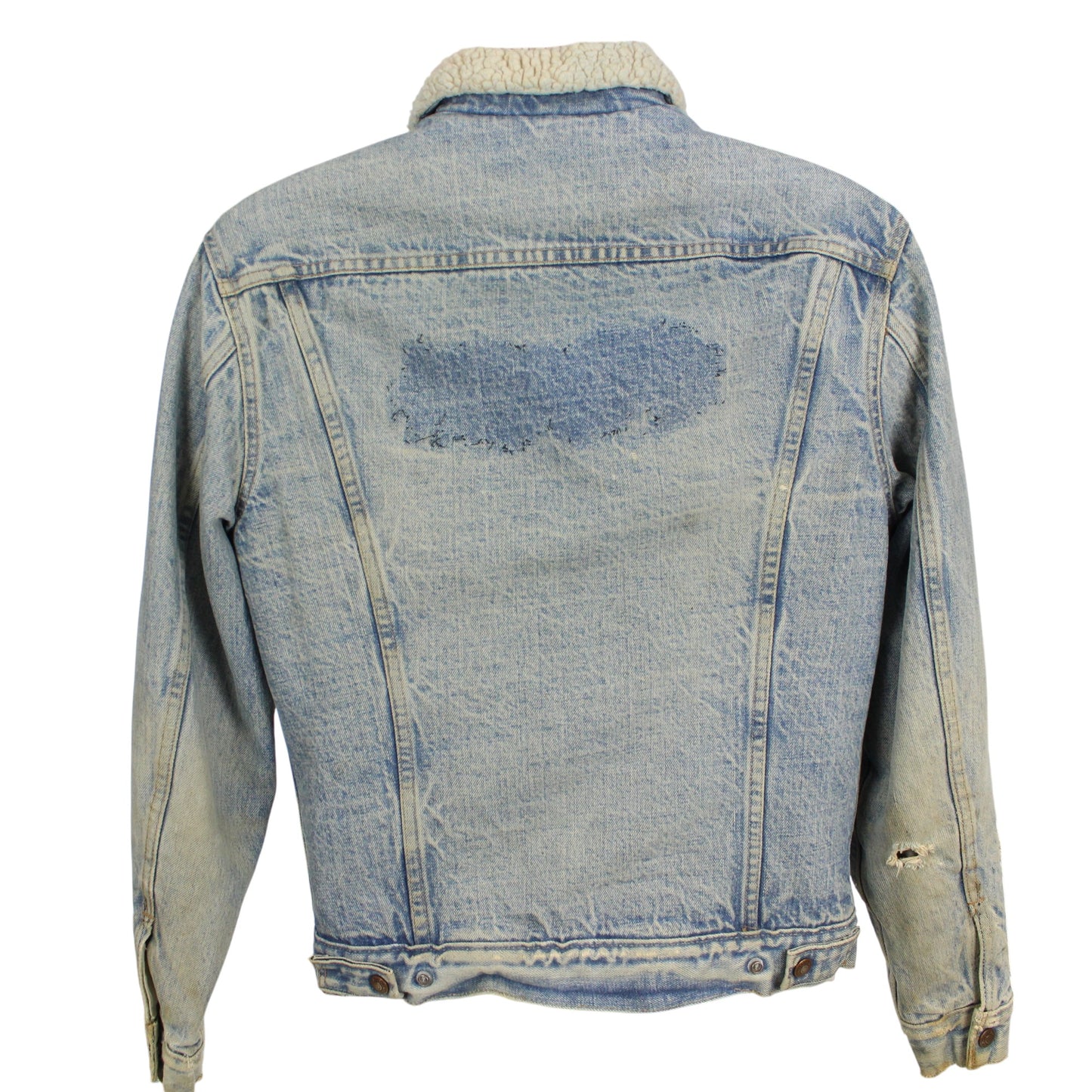 90s Levi's Blue Distressed Denim Jacket (XS)