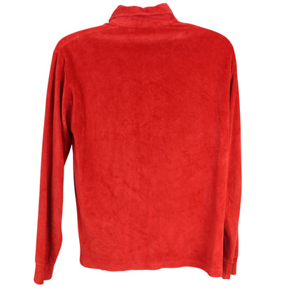 70s Towncraft Penneys Red Velour Polo Top (M)