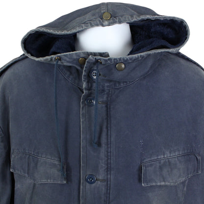 Vintage Scharrer German Fleece Lined Blue Heavy Parka (XL)