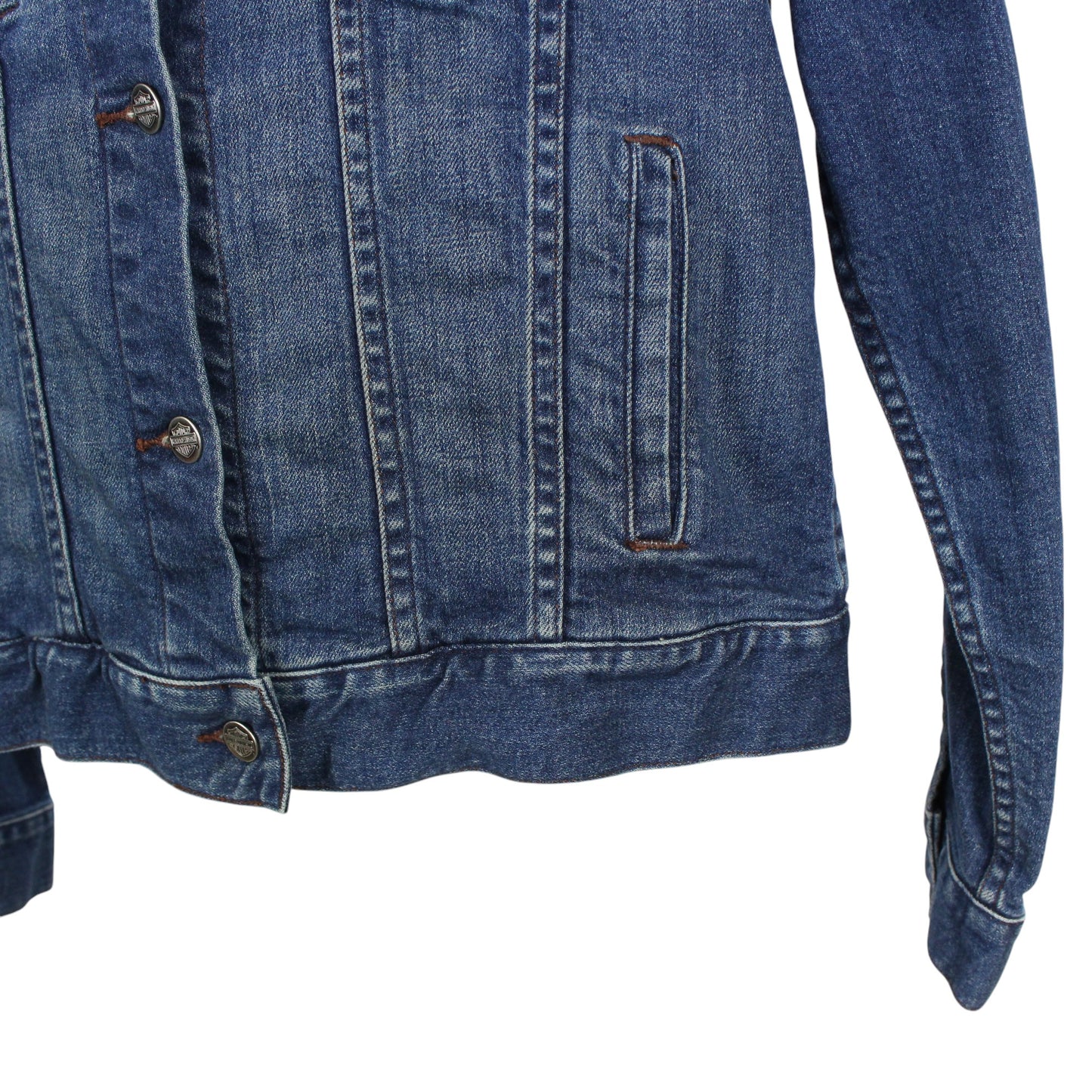 00s Harley Davidson Blue Denim Jacket (Womens Uk 14)