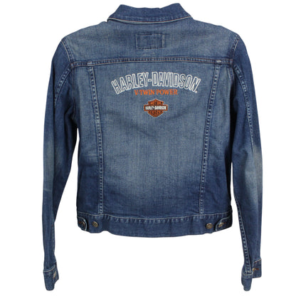 00s Harley Davidson Blue Denim Jacket (Womens Uk 14)