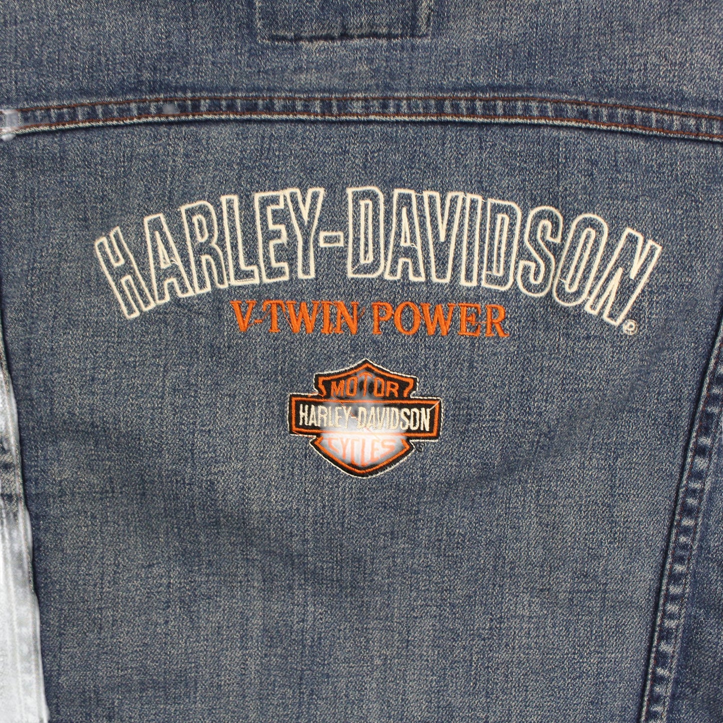 00s Harley Davidson Blue Denim Jacket (Womens Uk 14)