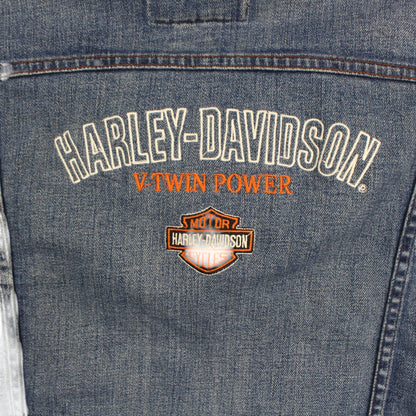 00s Harley Davidson Blue Denim Jacket (Womens Uk 14)