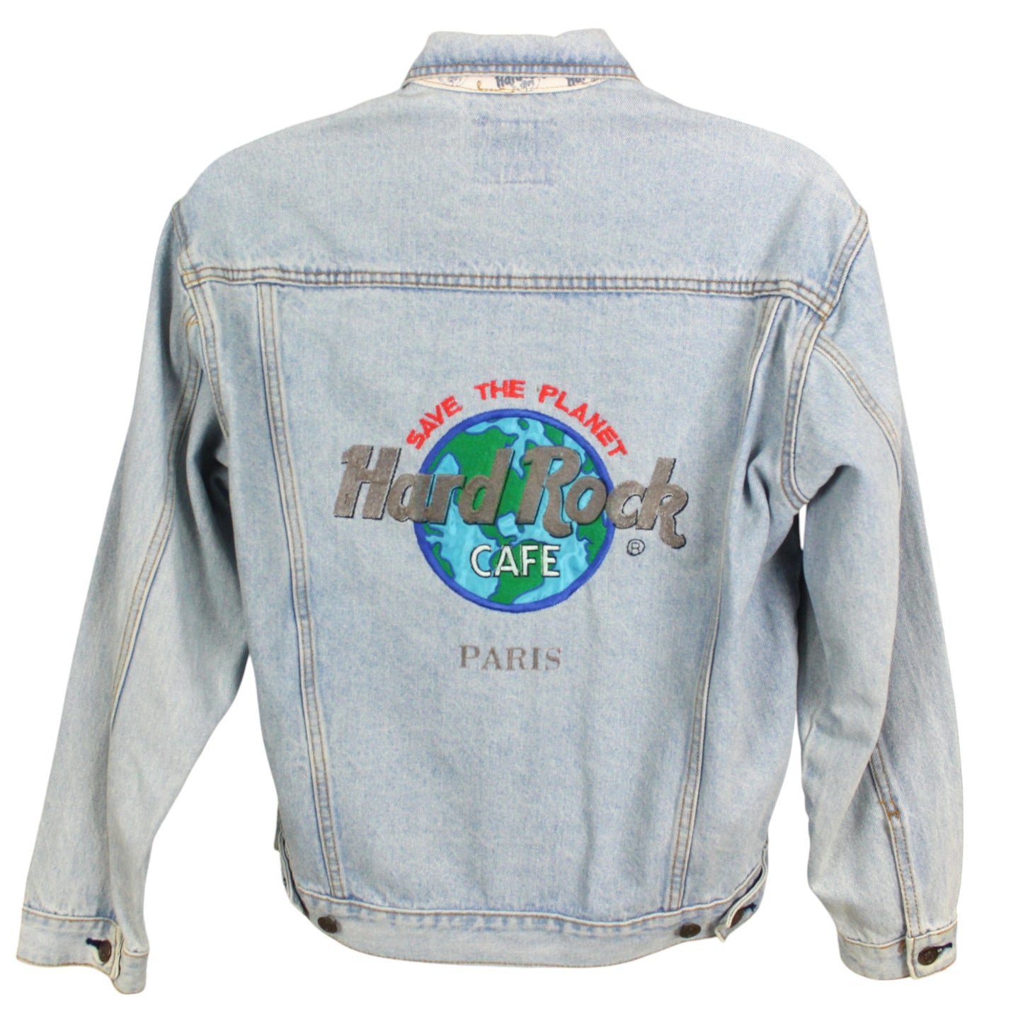 00s Hard Rock Cafe Save The Planet Paris Denim Jacket (XS)