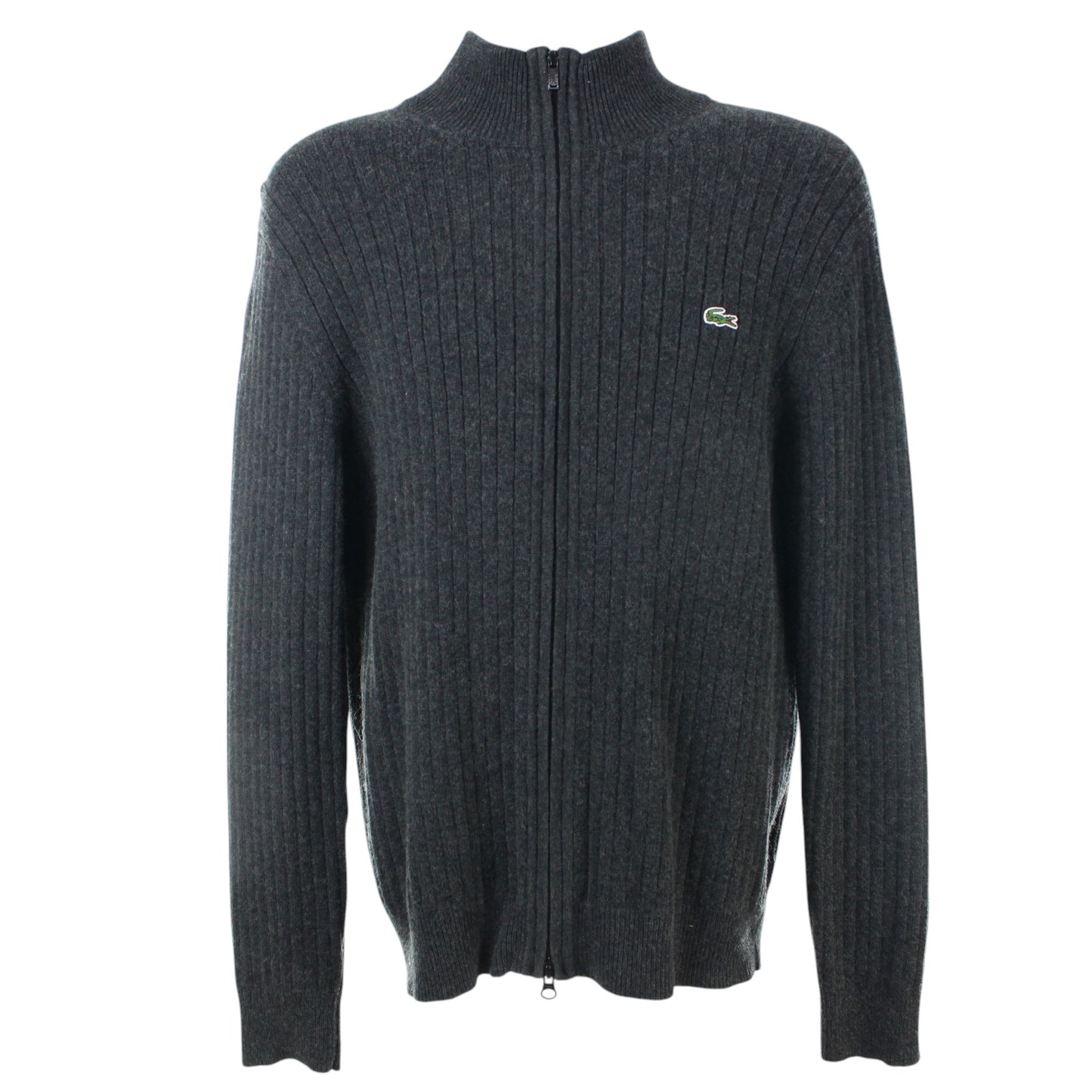 Lacoste Grey Full Zip Knit Jumper (M)