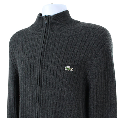 Lacoste Grey Full Zip Knit Jumper (M)