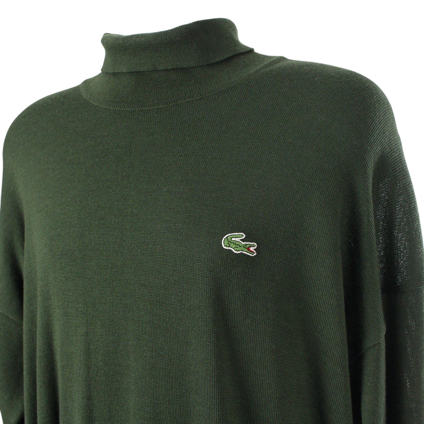 00s Lacoste Green Turtle Neck Knit Jumper (XL)