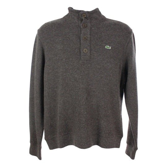 Lacoste Brown Knit 1/4 Button Jumper (M)