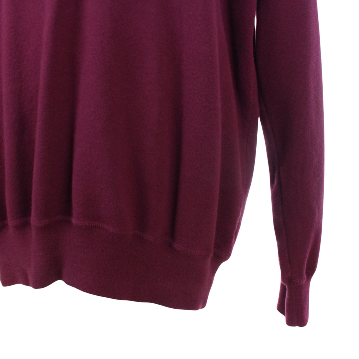 00s Polo Ralph Lauren Burgundy Heavy Knit Jumper (XL)