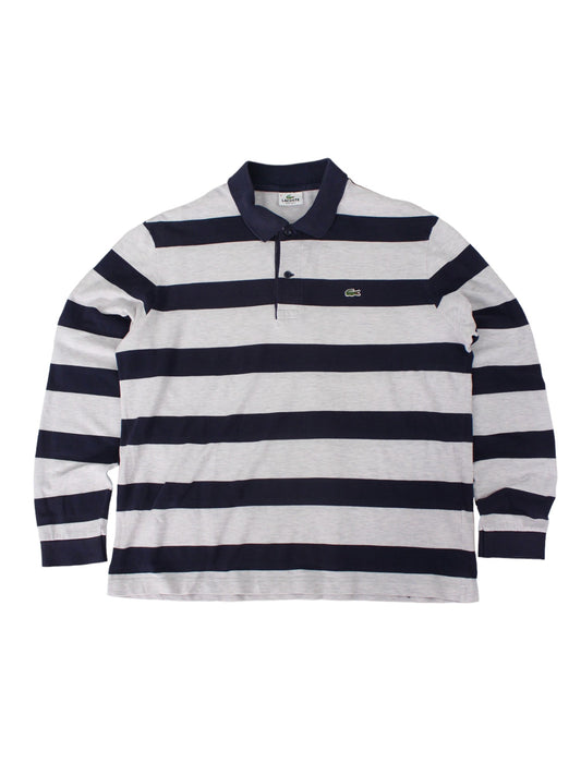Lacoste Grey/ Navy Rugby Shirt (M/L)