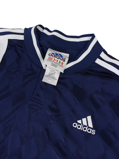 90s Adidas Navy Polyester T-Shirt (XL)