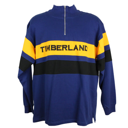 90s Timberland Blue Embroidered 1/4 Zip Sweatshirt (L)